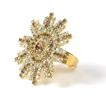 Thumbnail for Mominos Fashion Joharkamal Gold-Plated AD Studded Adjustable Finger Ring - Distacart