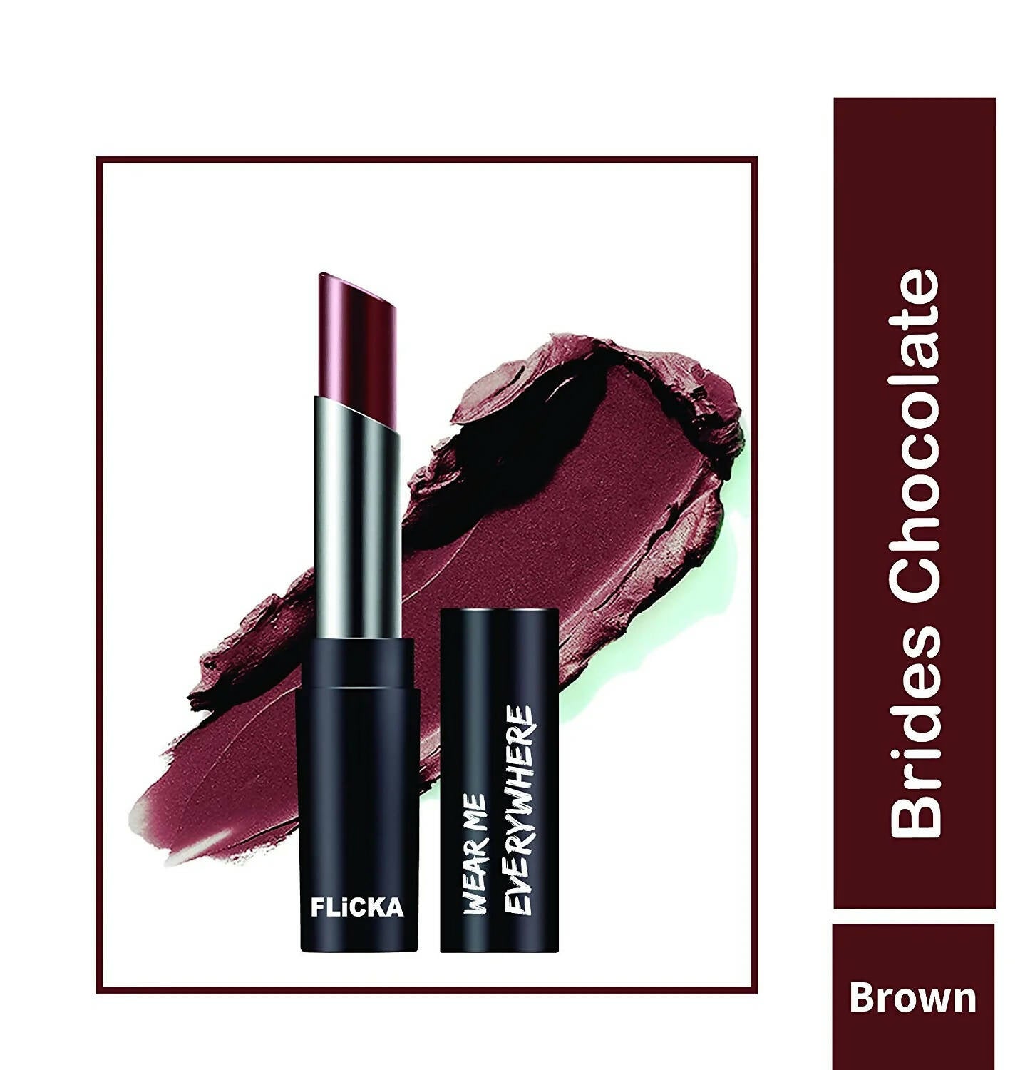 FLiCKA Wear Me Everywhere Creamy Matte Lipstick Brides Chocolate - Brown - Distacart