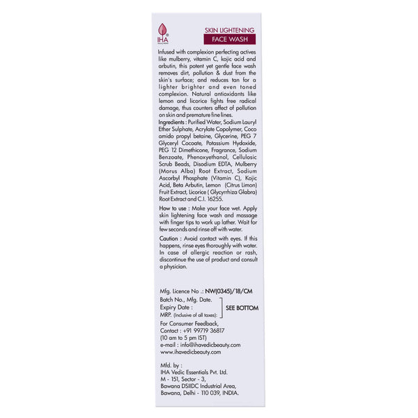 Iha Skin Lightening Face Wash with Mulberry & Licorice - Distacart