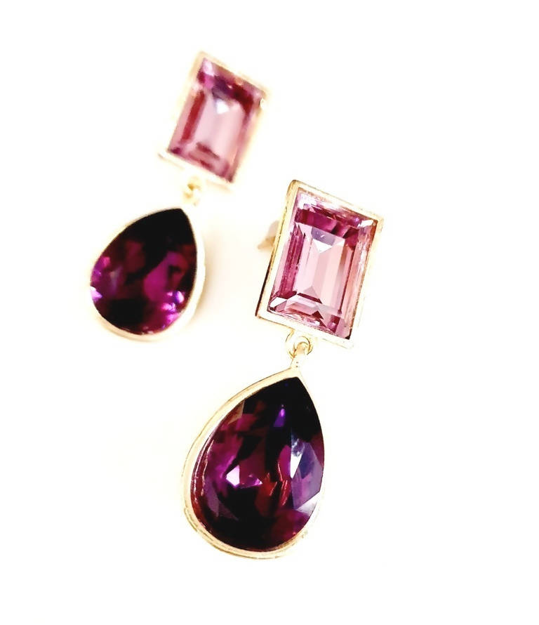 Bling Accessories Swarovski Light Amethyst Earrings - Distacart