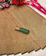 Thumbnail for DEIANA'S Beautiful Golden Jari with New Design Soft Lichi Silk Saree - Green - Distacart
