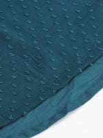 Thumbnail for Janasya Teal Dobby Weave Kurta - Distacart