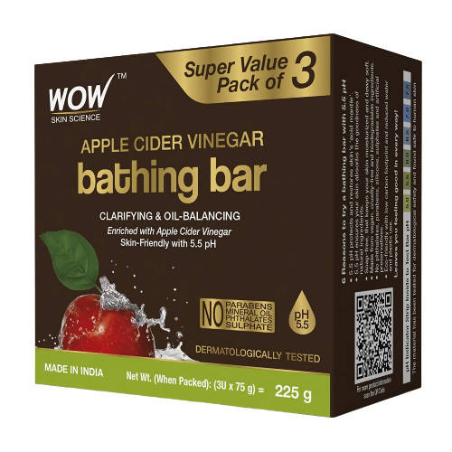 Wow Skin Science Apple Cider Vinegar Bathing Bar - Distacart
