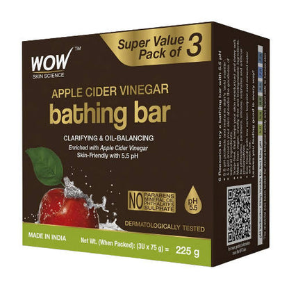 Wow Skin Science Apple Cider Vinegar Bathing Bar - Distacart
