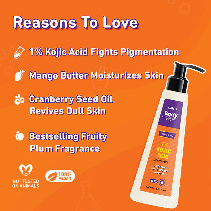 Plum BodyLovin Active-witty 1% Kojic Acid Body Lotion - Distacart
