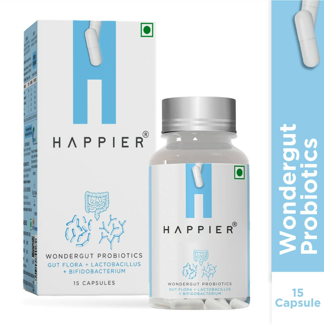 Happier Wondergut Probiotics Capsules - Distacart