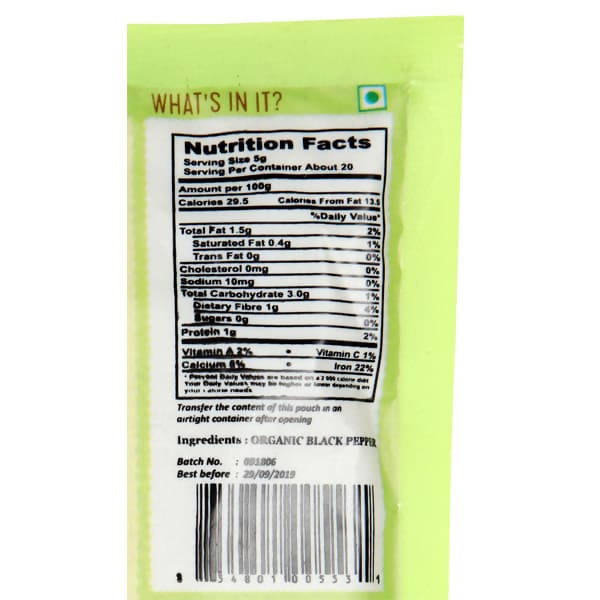 Organic Shastra Black Pepper Powder - Distacart