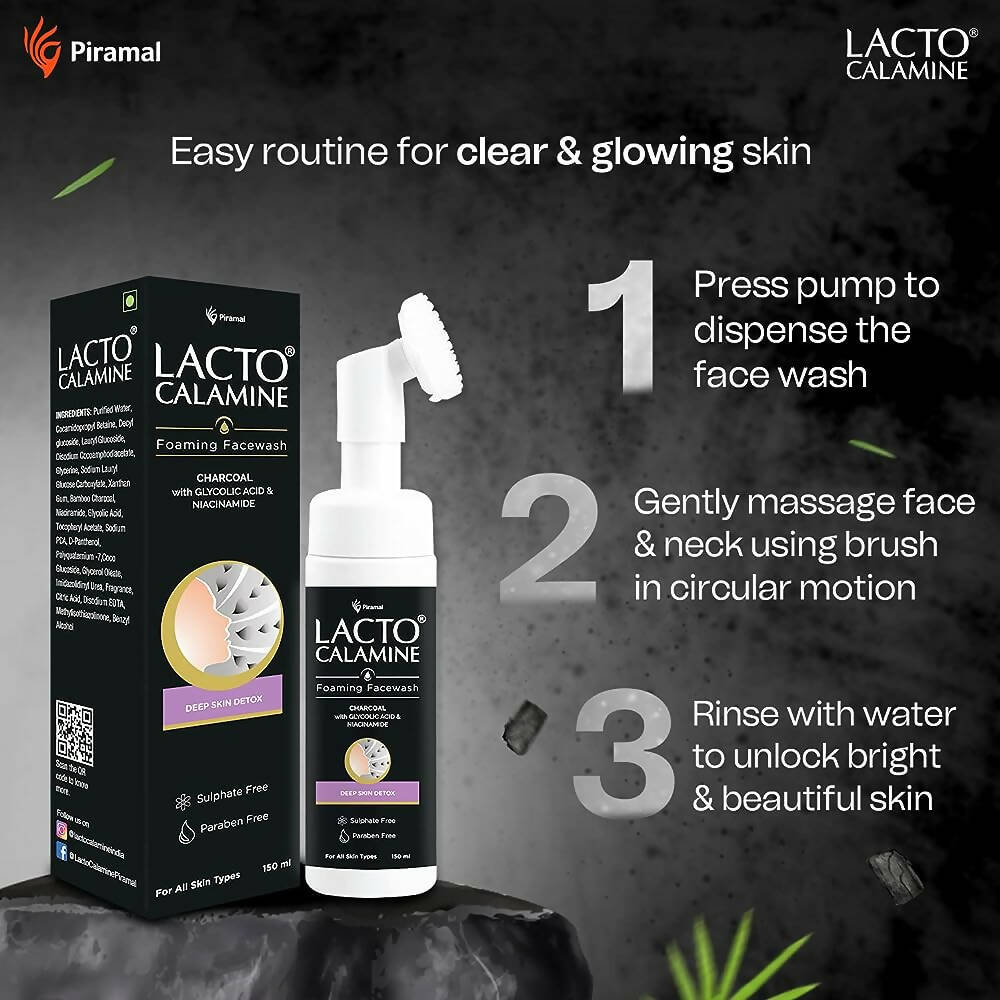 Lacto Calamine Charcoal Foaming Face Wash - Distacart