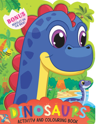 Dreamland Dinosaur Activity and Colouring Book - Die Cut Animal Shaped Book : Children Interactive & Activity Book - Distacart