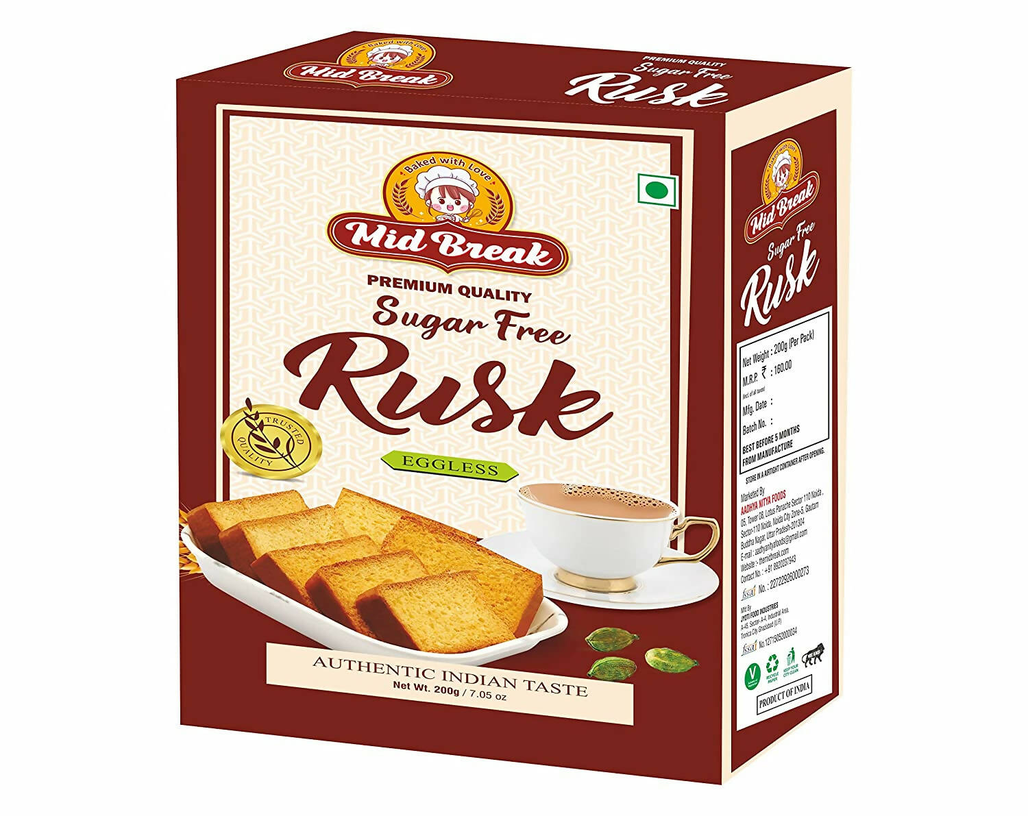 Mid Break Sugar Free Rusk - Distacart