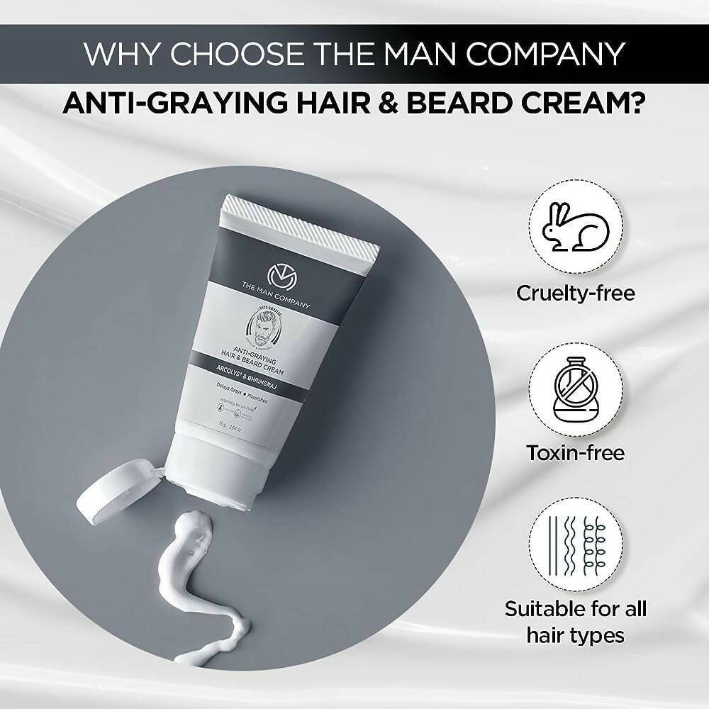 The Man Company Anti-Graying Hair & Beard Cream for Men - Distacart