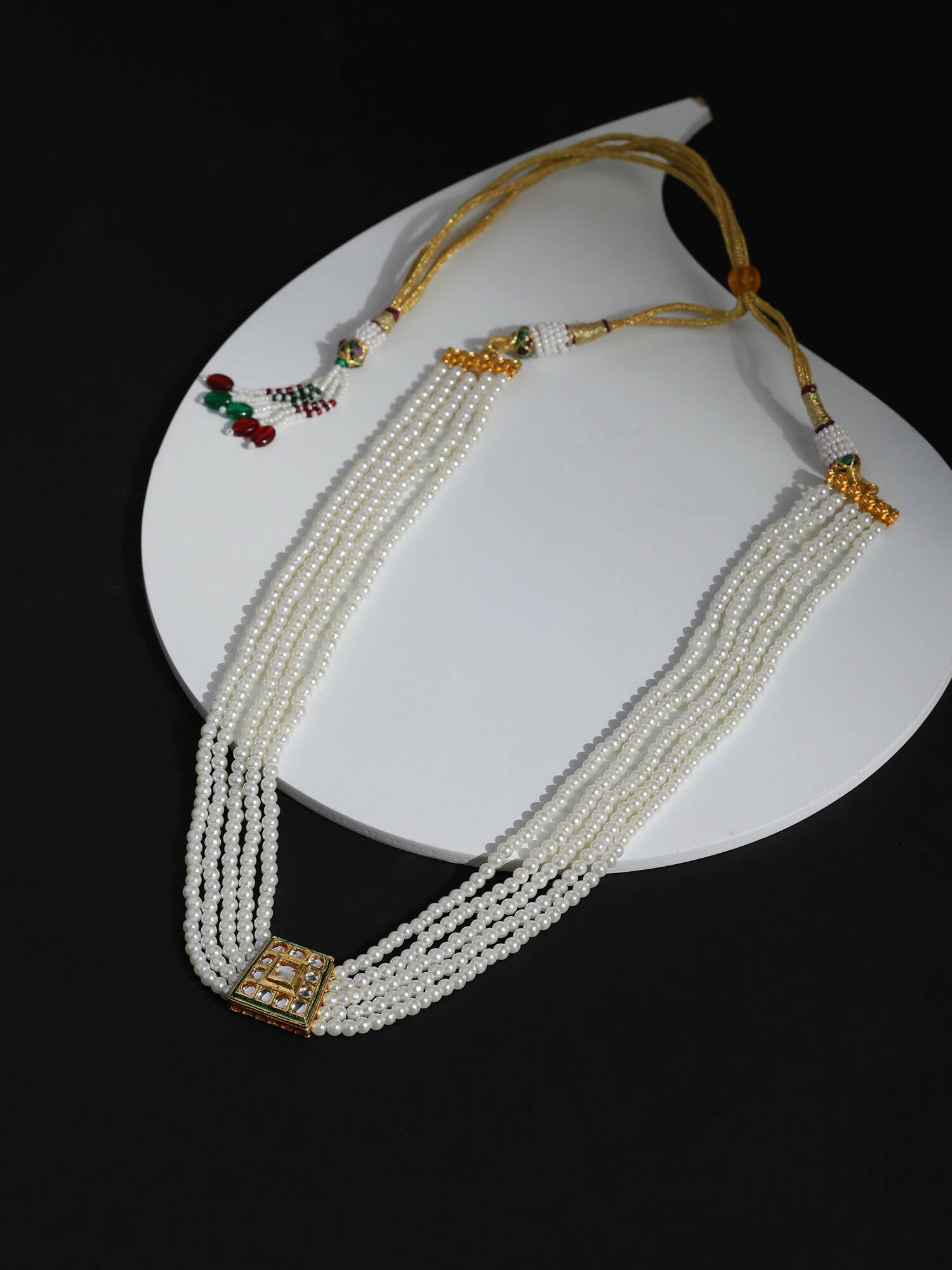 Gold-Toned White Brass Gold-Plated Necklace - Ruby Raang - Distacart