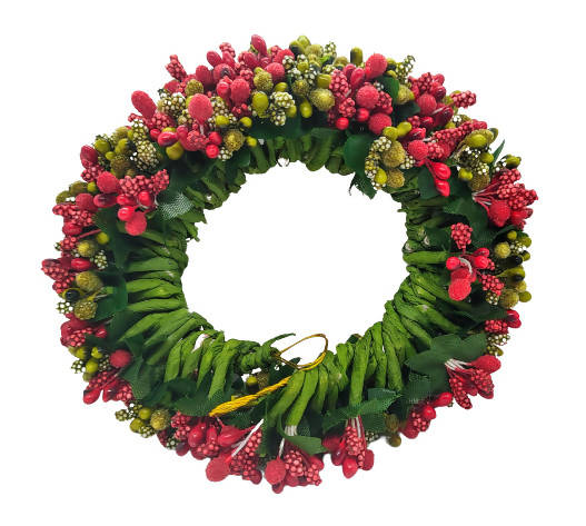 Green & Red Pollens Bridal Hair Gajra