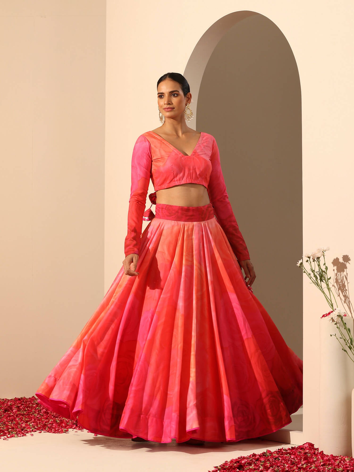 Pomcha Jaipur Pink Gul Bahaar Lehenga Set - Distacart