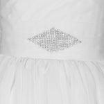 Thumbnail for Asmaani Baby Girl's White Satin A-Line Maxi Full Length Dress (AS-DRESS_22002) - Distacart