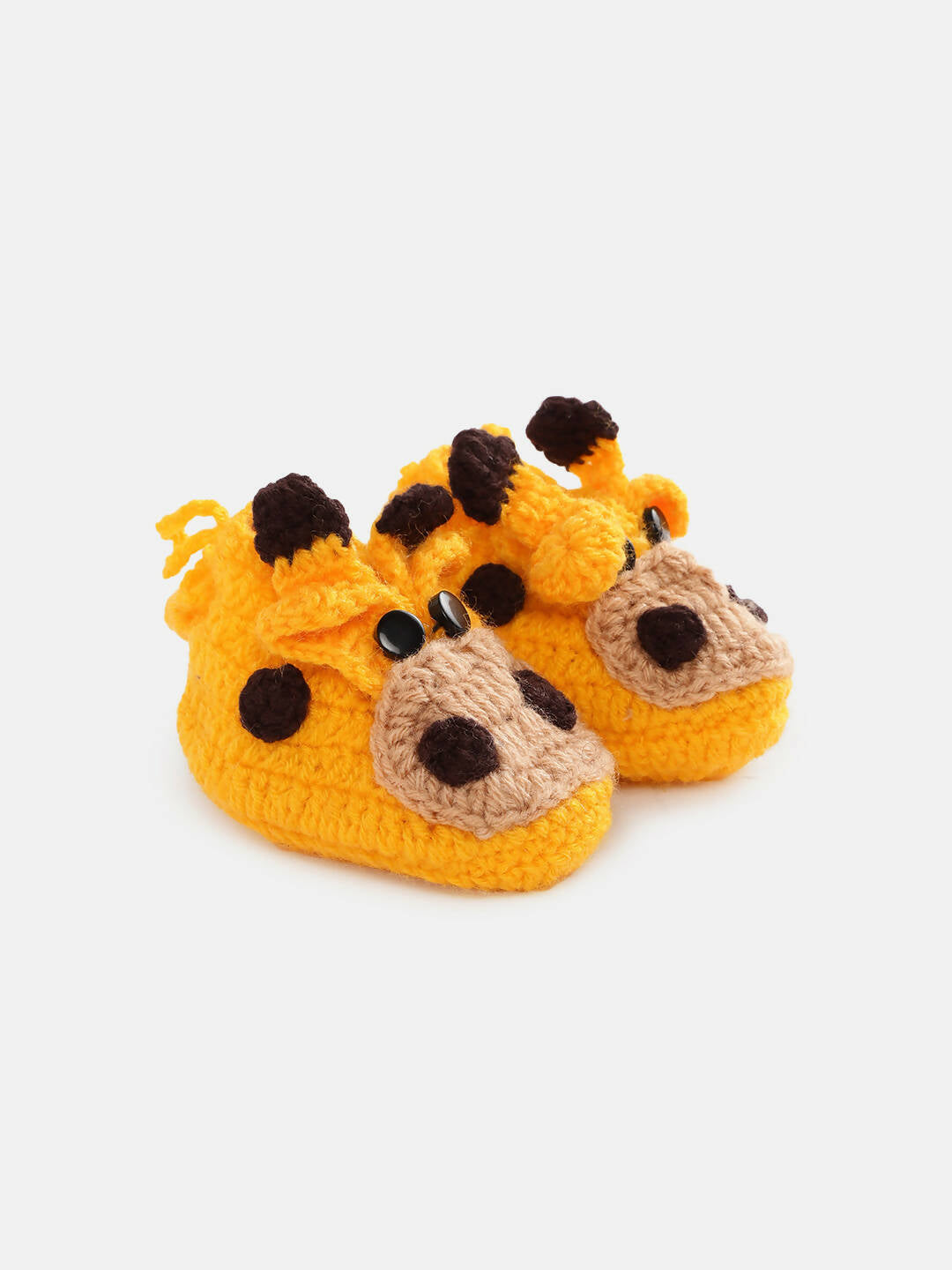 Chutput Kids Woollen Hand Knitted Giraffe Detailed Booties - Yellow - Distacart