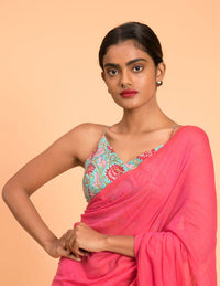 Thumbnail for Suta Pink Solid Pure Cotton Saree - Distacart