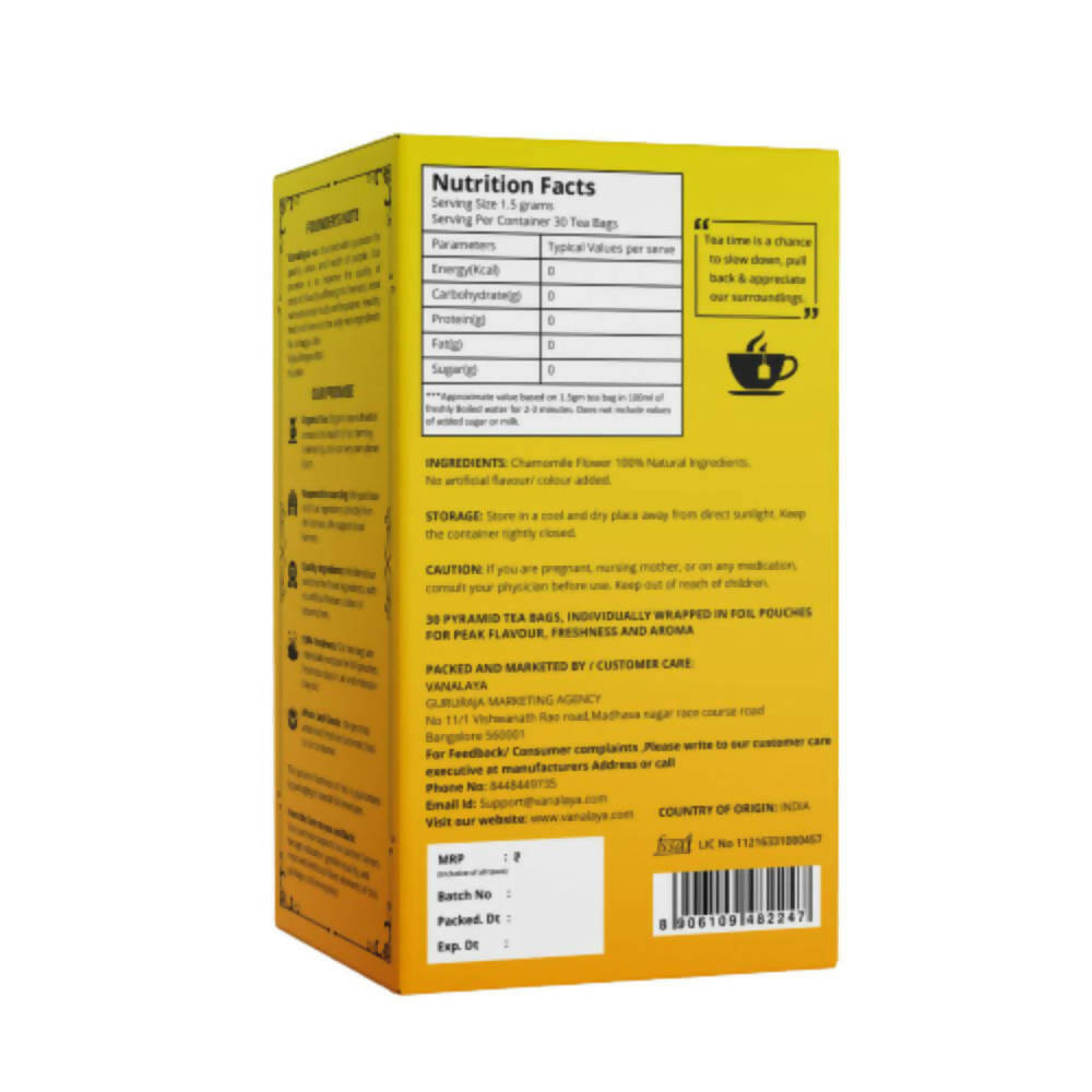 Vanalaya Chamomile Classic Tea Bags - Distacart