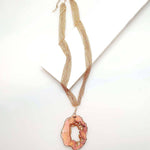 Thumbnail for Bling Accessories Rose Gold Agate Natural Stone With Fine Rose Gold Brass Metal Chain Cluster 10 Rows Necklace