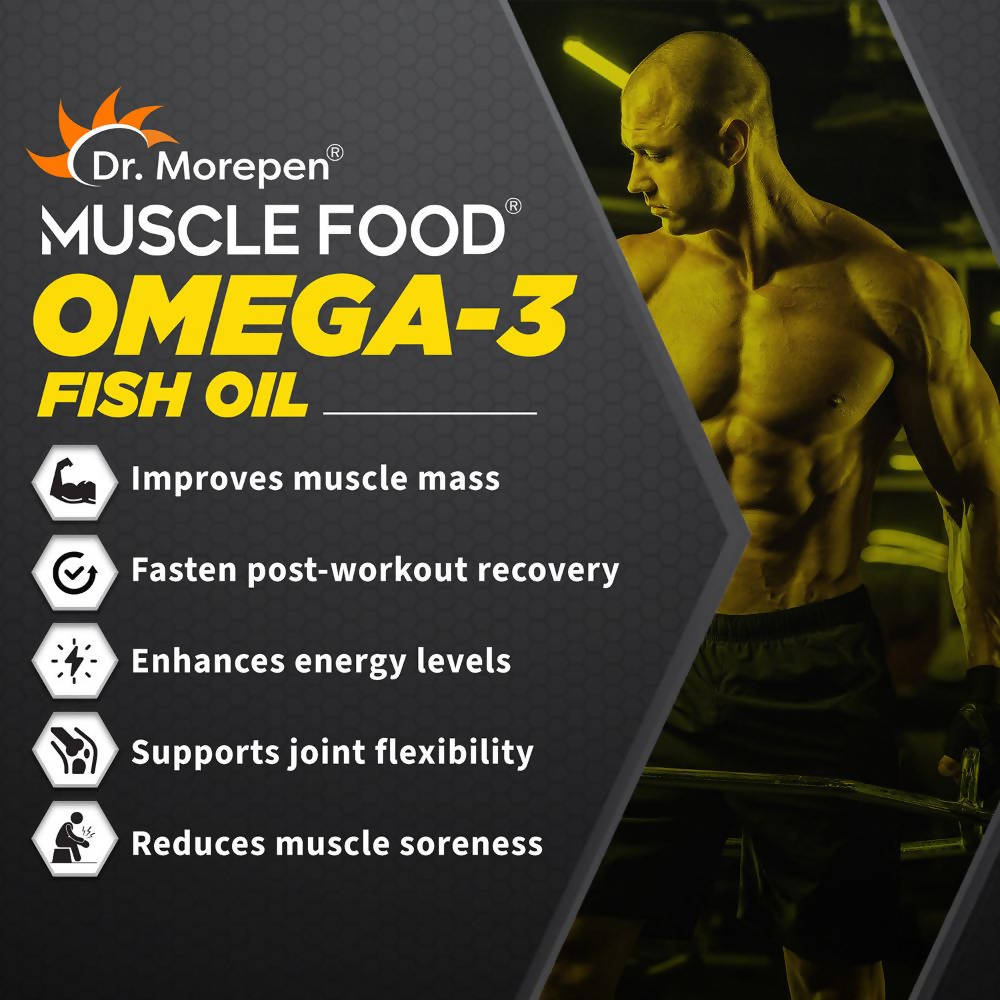 Dr. Morepen Muscle Food Omega-3 2000mg Fish Oil Softgels - Distacart