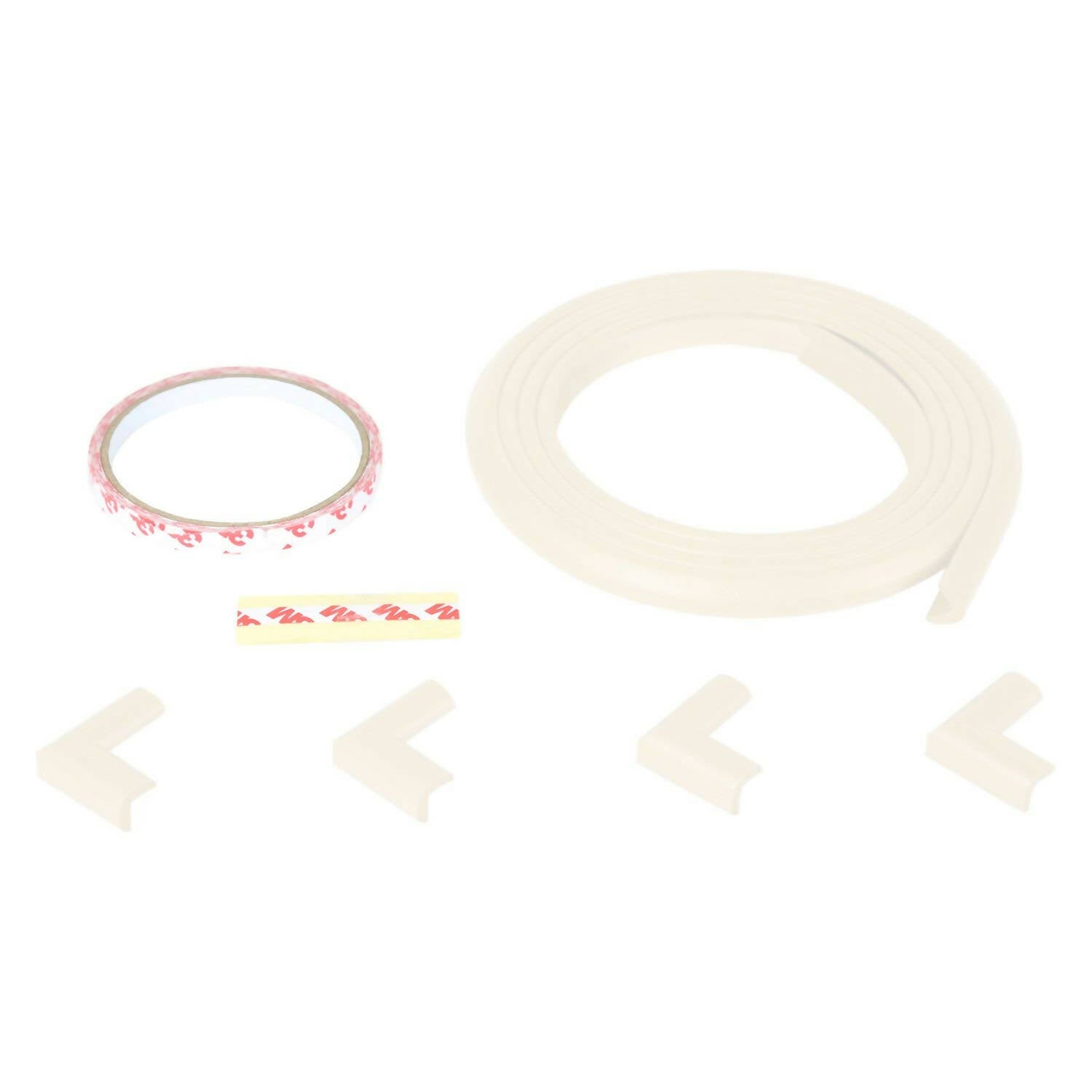 Safe-O-Kid Unique High Density L-Shaped 2 Mtr Long Mini 4 Edge Guard With 16 Corner Cushions - Cream - Distacart