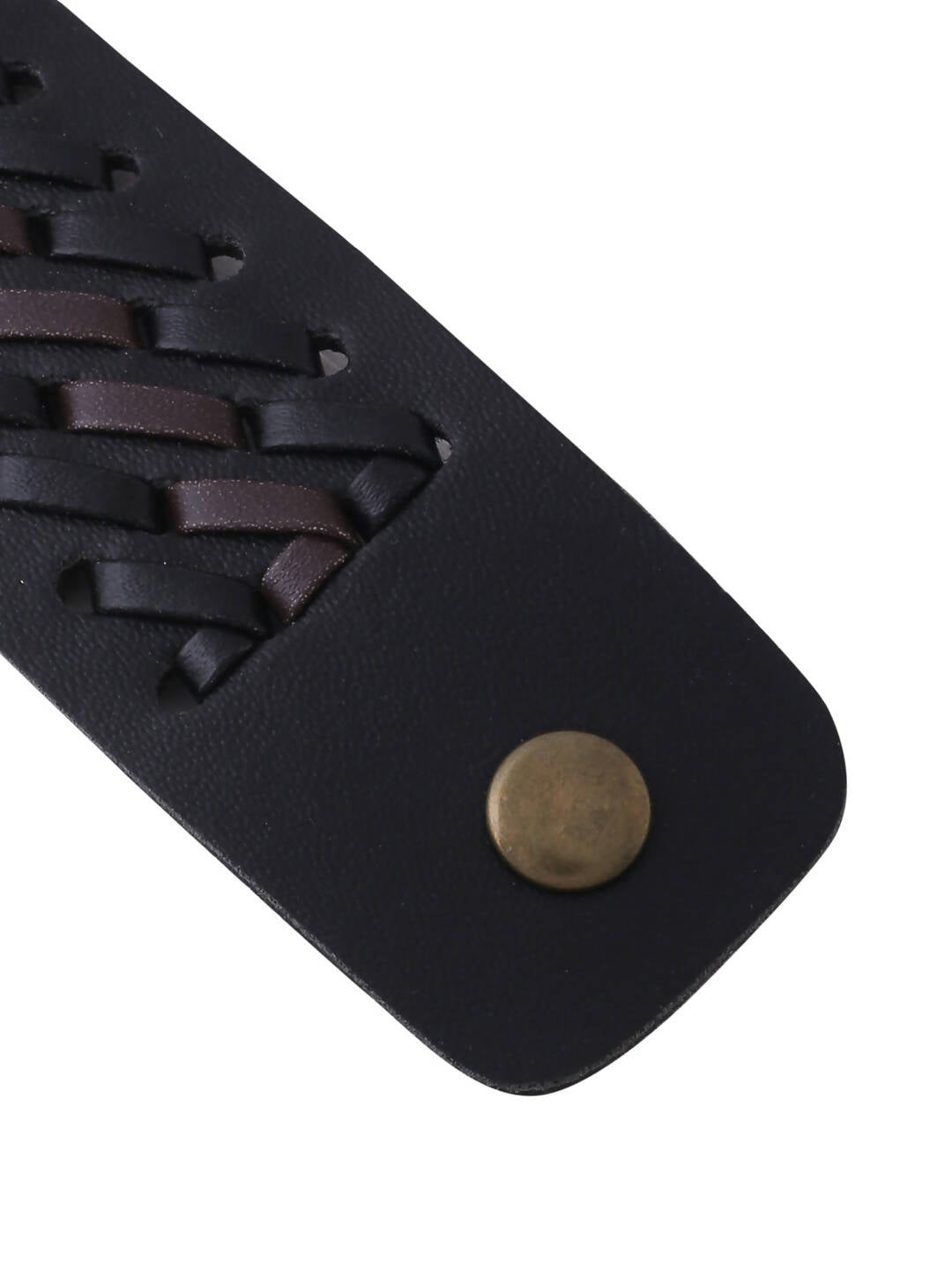 NVR Men's Black Leather Bracelet - Distacart