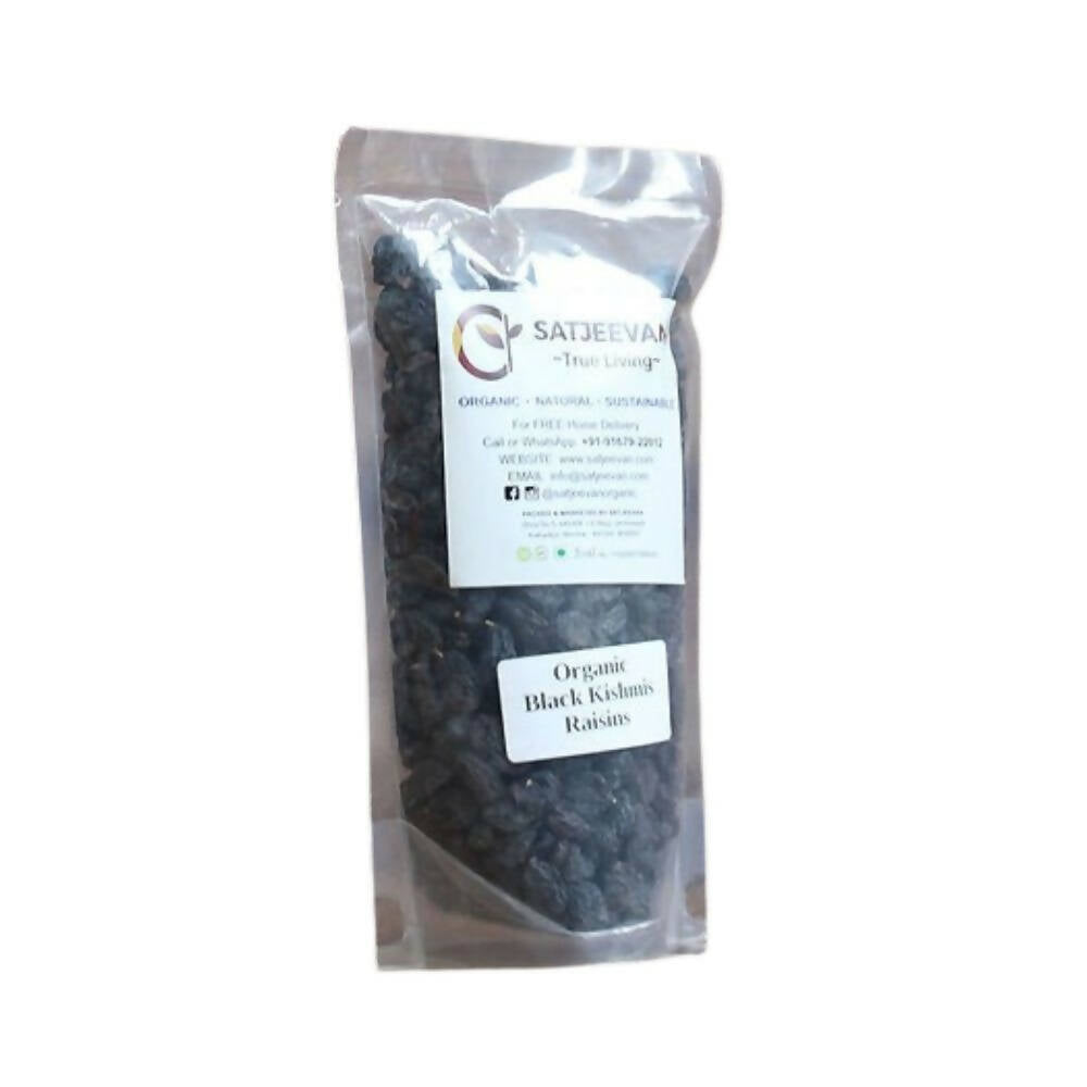 Satjeevan Organic Black Kishmis Raisins - Distacart