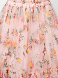 Thumbnail for Lil Drama Paris Nights Girls Peach Sequin Embroidered Lehanga Choli - Distacart