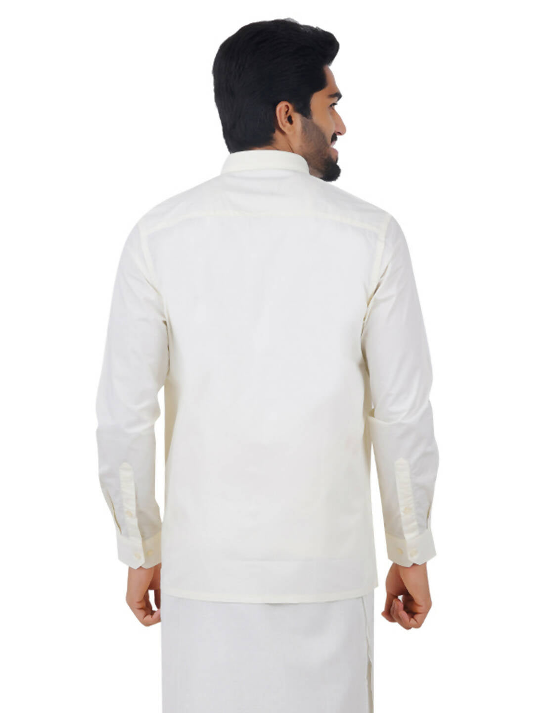 Ramraj Cotton Mens Cotton Light Cream Colour Full Sleeve Shirt - Distacart