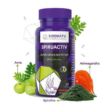 Siddhayu Ayurveda Spiruactiv Capsules with Spirulina - Distacart