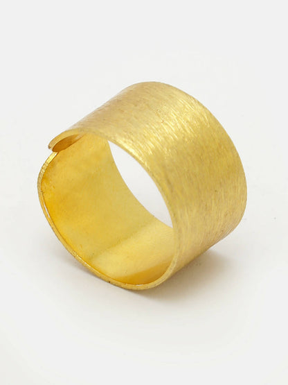 NVR Women Gold-Plated Solid Adjustable Finger Ring - Distacart