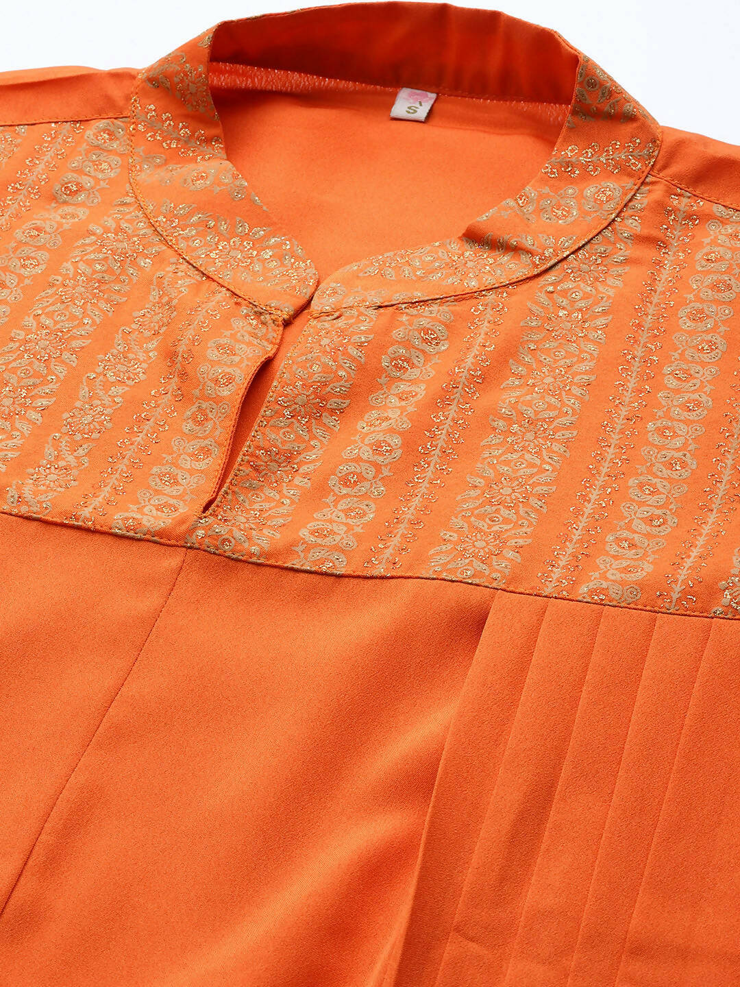 Ahalyaa Women Orange Ethnic Motifs Printed Crepe Cowl Kurta - Distacart