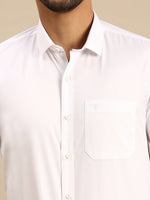 Thumbnail for Ramraj Cotton Mens Half Sleeve Formal 100 % Cotton White Shirt - Distacart