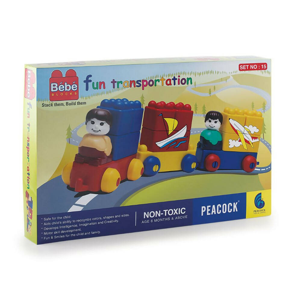 Peacock Learning & Educational Building Interlocking Blocks Set For Kids- Bebe Set no 15 - Distacart