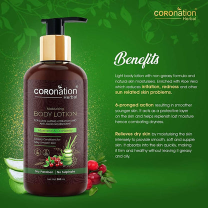 Coronation Herbal Aloevera & Cranberry Body Lotion - Distacart