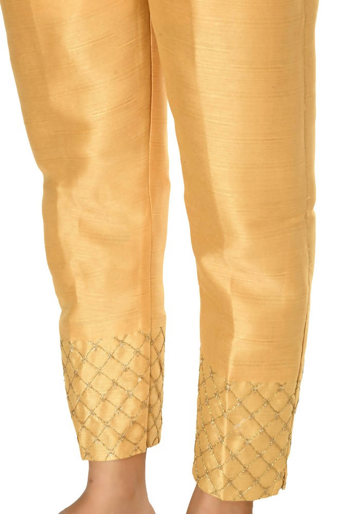 Mominos Fashion Moeza Silk Golden Color Pant