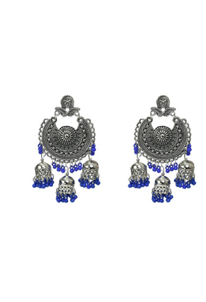 Mominos Fashion Johar Kamal Silver Jhumkas With Maang Tikka Earrings - Distacart