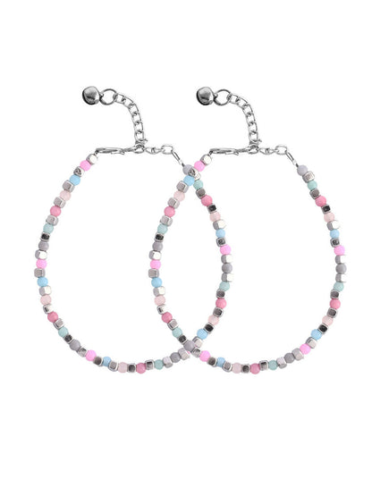 VOJ Women Multi Color stainless steel Anklet - Distacart