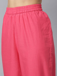 Thumbnail for Yufta Women Cream & Pink Printed Kurta with Trouser