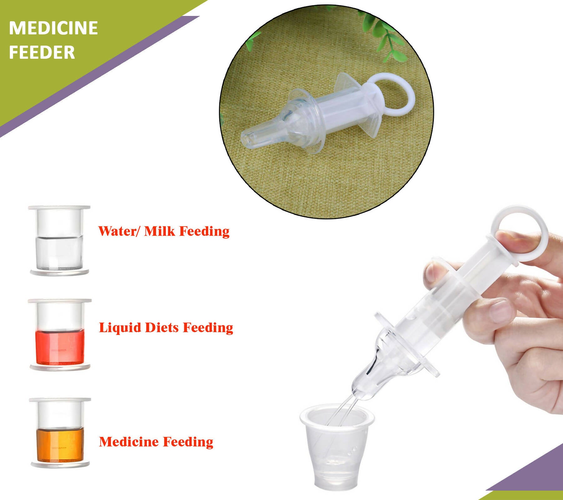 Safe-O-Kid Silicone made BPA free medicine Feeder cum Dropper for Kids- White - Distacart