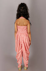 Thumbnail for Lil Drama Fusion Fair Girls Peach Dhoti Jumper - Distacart
