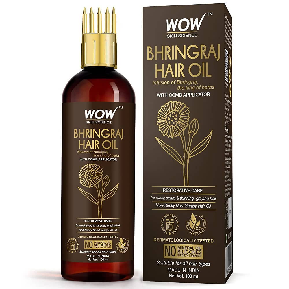 Wow Skin Science Bhringraj Hair Oil With Comb Applicator - Distacart