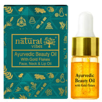 Thumbnail for Natural Vibes Ayurvedic Gold Beauty Oil with Gold Flakes - Distacart