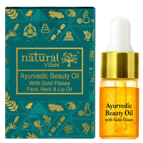 Natural Vibes Ayurvedic Gold Beauty Oil with Gold Flakes - Distacart