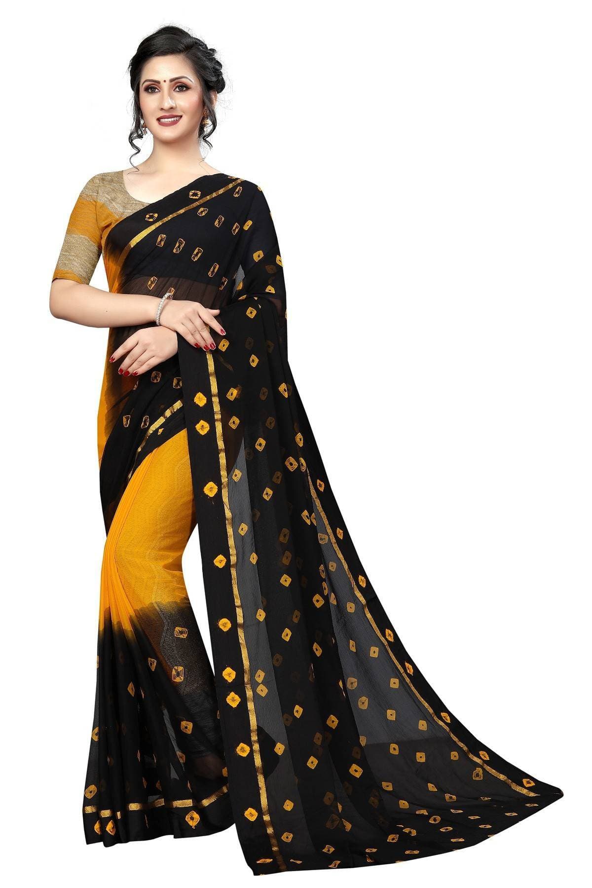 Vamika Black Chiffon with Satin Border Designer Saree