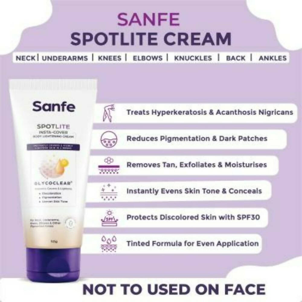 Sanfe Spotlite Insta-Cover Body Lightening Cream - Distacart