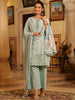 Juniper Women's Seagreen Cambric Floral Printed Kurta Palazzo Set - Distacart