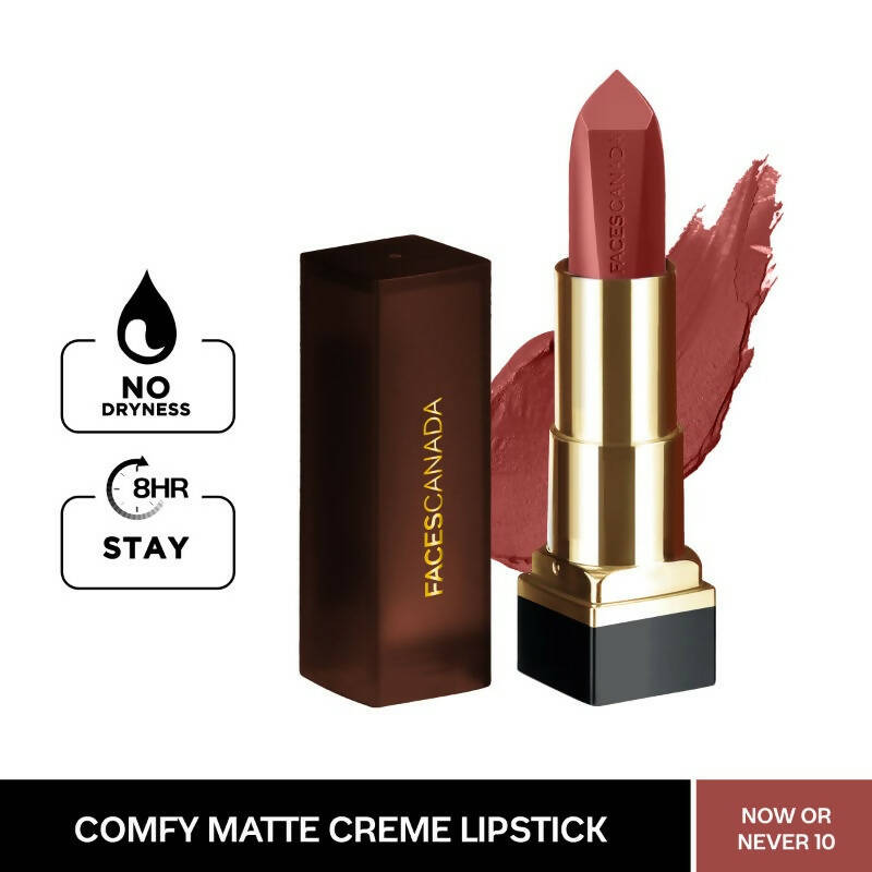 Faces Canada Comfy Matte Creme Lipstick - Now Or Never 10 - Distacart