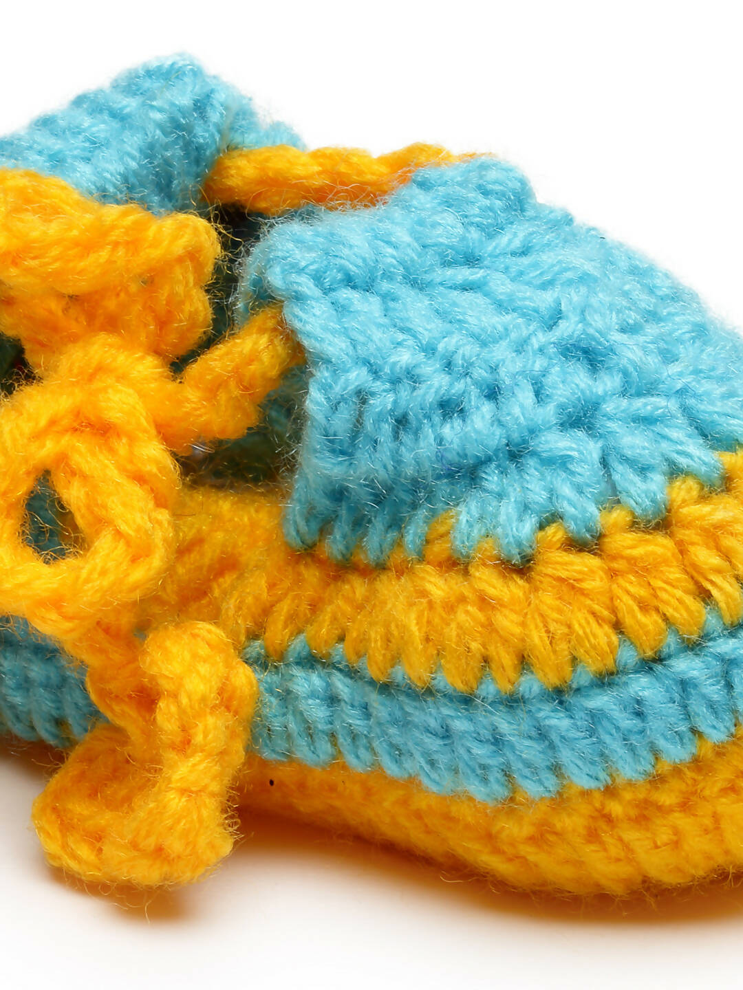 Chutput Kids Woollen Hand Knitted Self Desgin Detailed Booties - Yellow - Distacart