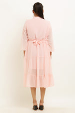 Thumbnail for PAVONINE Pum Pum & Lace Inserted Pink Color Dress For Girls & Women - Distacart